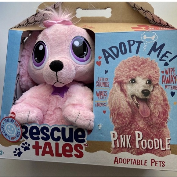 RESCUE TALES Pink Poodle Adoptable Pet Barks - Wags Tail - Moves - BRAND NEW! - Picture 5 of 8